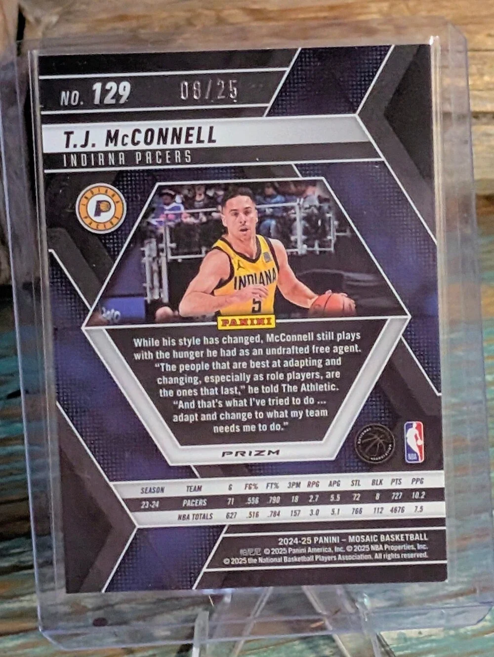 2024-25 Panini Prizm T J McConnell Orange Florescent Mosaic 08/25